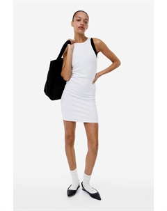 Платье из джерси в рубчик, белый H&m
