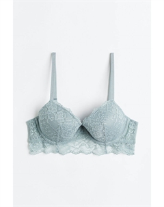 Кружевной бюстгальтер с мягкой подкладкой на косточках, бирюзовый H&m