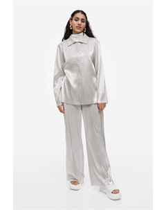 Брюки из джерси без застежки, серебряный H&m