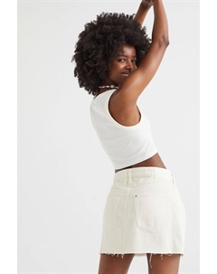 Джинсовая юбка с заниженной талией, белый H&m