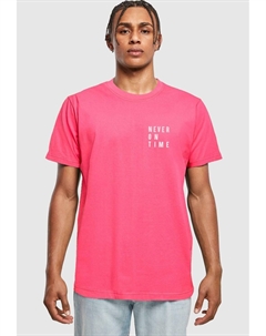 Футболка с принтом NEVER ON TIME , розовый Merchcode