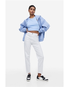 Брюки mom свободного кроя из твила, белый H&m