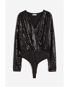 Боди Sequined, черный H&m