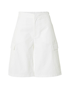 Широкие брюки-карго, белый Weekday