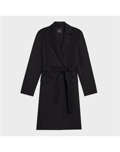 Пальто с запахом из двусторонней шерсти и кашемира Theory