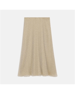 Расклешенная юбка-миди из шелка в горошек Theory