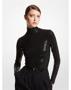 Боди из эластичного джерси с ручной вышивкой пайетками, черный Michael kors