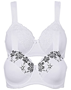 Бюстгальтер на косточках (2 шт в упаковке) из переработанного полиамида, белый Bpc selection