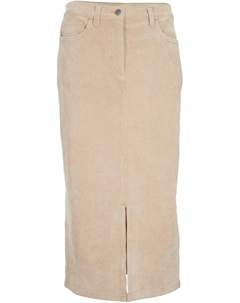 Юбка из эластичного вельвета длины миди, бежевый Bpc bonprix collection
