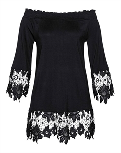 Кармен туника с кружевом, черный Bpc selection