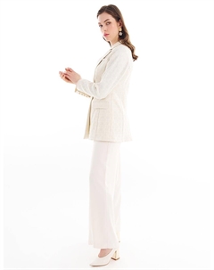 Пиджак с клетчатым узором цвета экрю Kyr