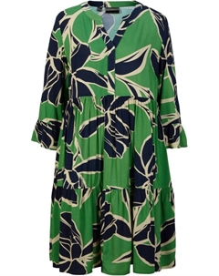 Ярусное платье из вискозы с цветочным узором, зеленый Bpc selection