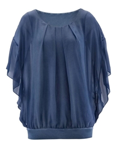 Блузка с эффектом поношенности, синий Bpc selection