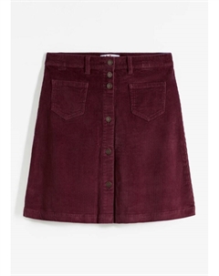 Юбка из эластичного вельвета с планкой на пуговицах, красный John baner jeanswear