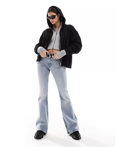 Синие расклешенные джинсы с низкой посадкой Flame Weekday