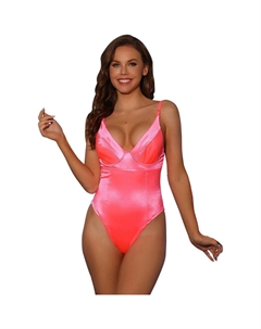 Женский блестящий корсет с металлическим эффектом, боди с контролем живота, стринги с открытой спиной и рукавами, розовый Allegra k