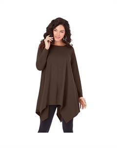 Женская туника больших размеров с платком и подолом Ultimate, цвет Chocolate Roaman's