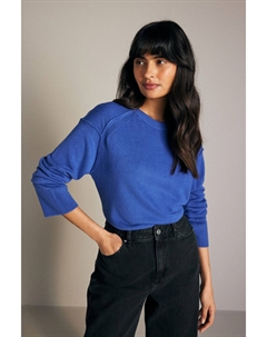 Мягкий на ощупь вязаный джемпер с узором «фэйр айл» с круглым вырезом, синий Next