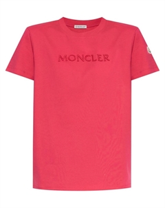 Футболка с вышитым логотипом, розовый Moncler