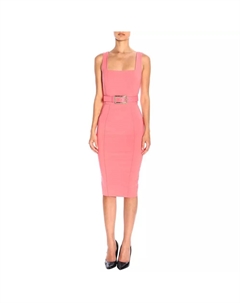 Платье без рукавов с поясом розового цвета Elisabetta franchi