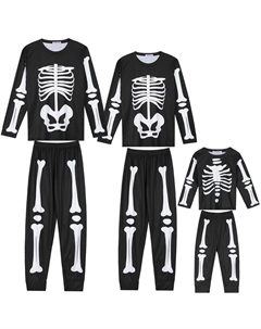 Мужской пижамный комплект на Хэллоуин с длинными рукавами, подходящая одежда для сна, цвет Mens Black Cheibear