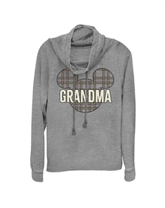 Рождественский клетчатый пуловер с капюшоном и воротником-хомутом Disney's «Микки и друзья» Licensed character