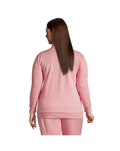 Спортивный вязаный пуловер с длинными рукавами больших размеров Lands' end