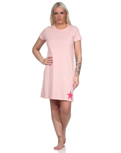 Ночная рубашка Kurz Bigshirt Stern Applikation, розовый Normann