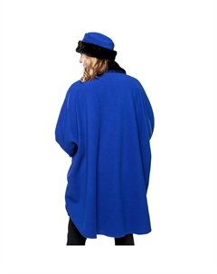 Женская флисовая накидка с отделкой из искусственного меха, перчатки и шапка в тон, зеленый Le moda