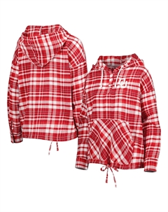 Женский клетчатый пуловер с капюшоном Concepts Sport Crimson Oklahoma Earlys Mainstay Unbranded