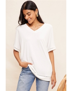 Туника с короткими рукавами и V-образным вырезом, бежевый Friends like these