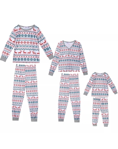 Женские семейные пижамные комплекты из 2 предметов, рождественская одежда для сна, футболка с длинными рукавами и брюки, одежда для дома Cheibear