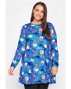 Новинка туника с длинными рукавами, синий Yours