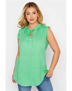 Блузка с рюшами на рукавах, зеленый Yours