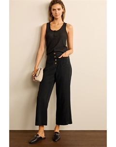 Приталенные брюки-кюлоты с пуговицами спереди, черный Next