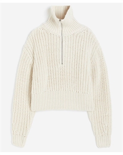Свитер Chunky-knit Half-zip, кремовый H&m