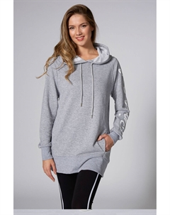 Серое длинное худи с логотипом, серый Pineapple