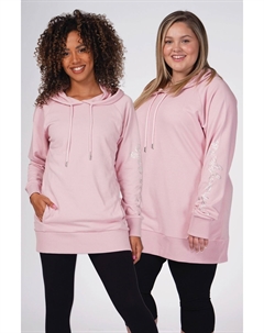 Длинная толстовка с капюшоном и логотипом, розовый Pineapple