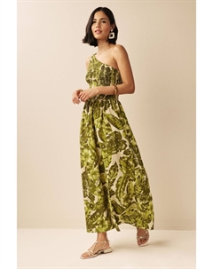 Платье миди на одно плечо, зеленый Next