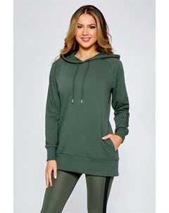 Зеленое длинное худи с логотипом, зеленый Pineapple