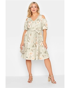 Платье приталенного кроя London с открытыми плечами, зеленый Yours