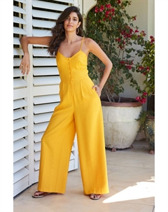 Комбинезон на бретелях с декоративными пуговицами, желтый Next