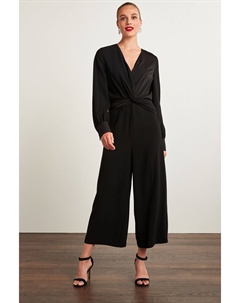 Комбинезон с длинными рукавами и трикотажной передней частью, черный Next