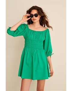 Мини-платье из поплина с декоративными швами, зеленый Next