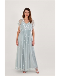 Зеленое платье макси Sophie Sustainable Emb, зеленый Monsoon