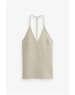 Вязаная майка Rochelle Humes с блестящей отделкой, желтый Next