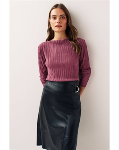 Блуза с длинными рукавами и широким вырезом, розовый Next