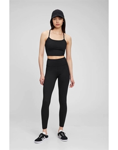 Длинные леггинсы из переработанной ткани с завышенной талией, черный Gap