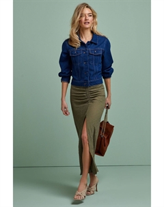 Текстурная юбка миди с рюшами спереди, зеленый Next