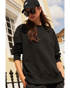 Хлопковая толстовка Essentials удлиненного кроя, черный Next